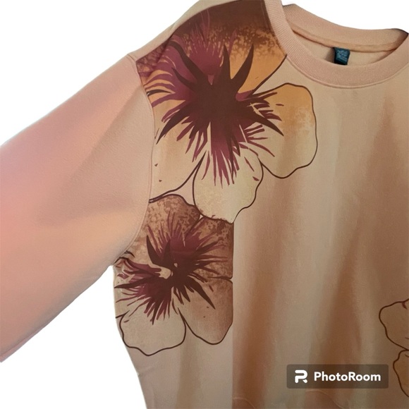 Wild Fable Peach Orange Sweatshirt with Flower Design - XL, NWT - Picture 3 of 9